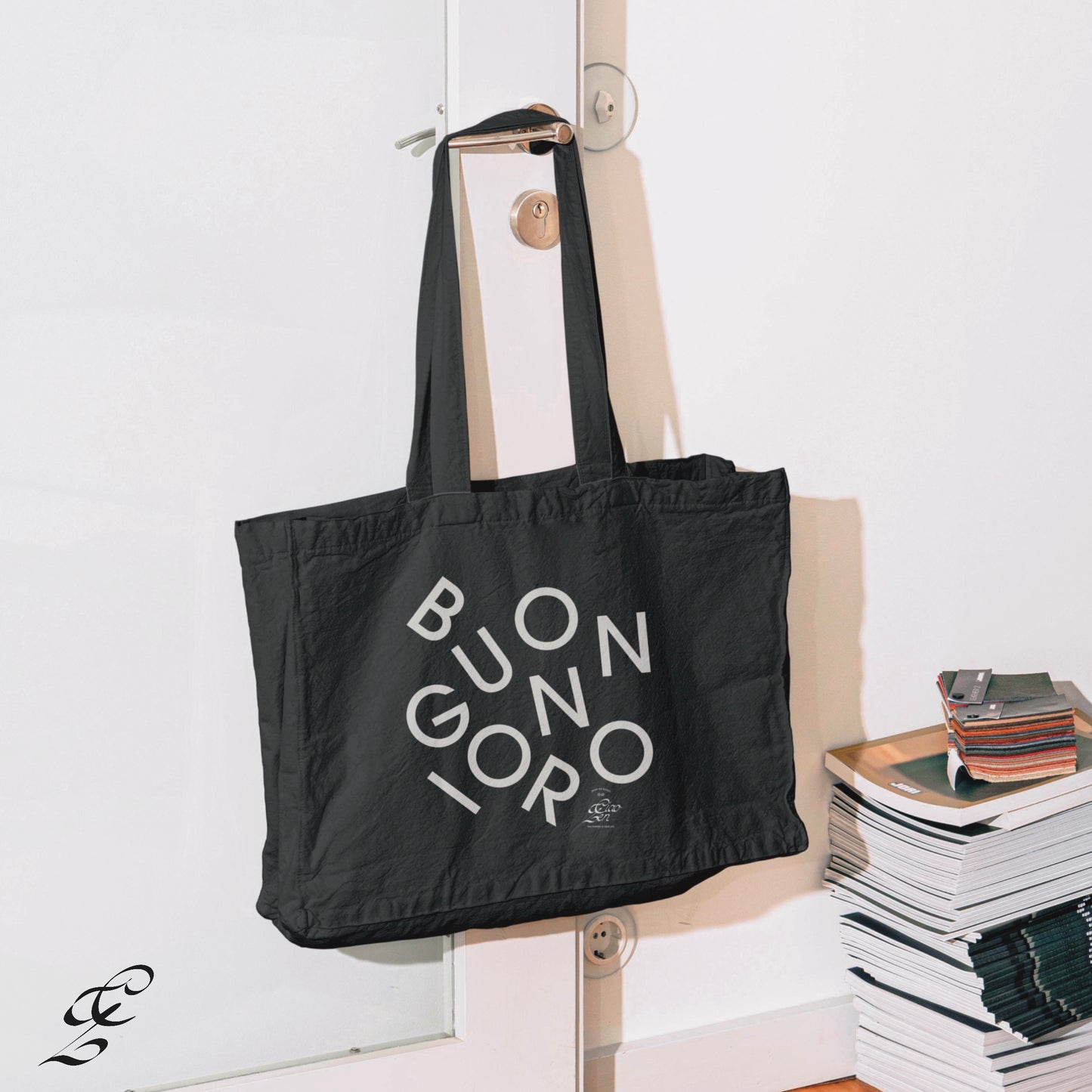 Buongiorno Large Black Organic Tote