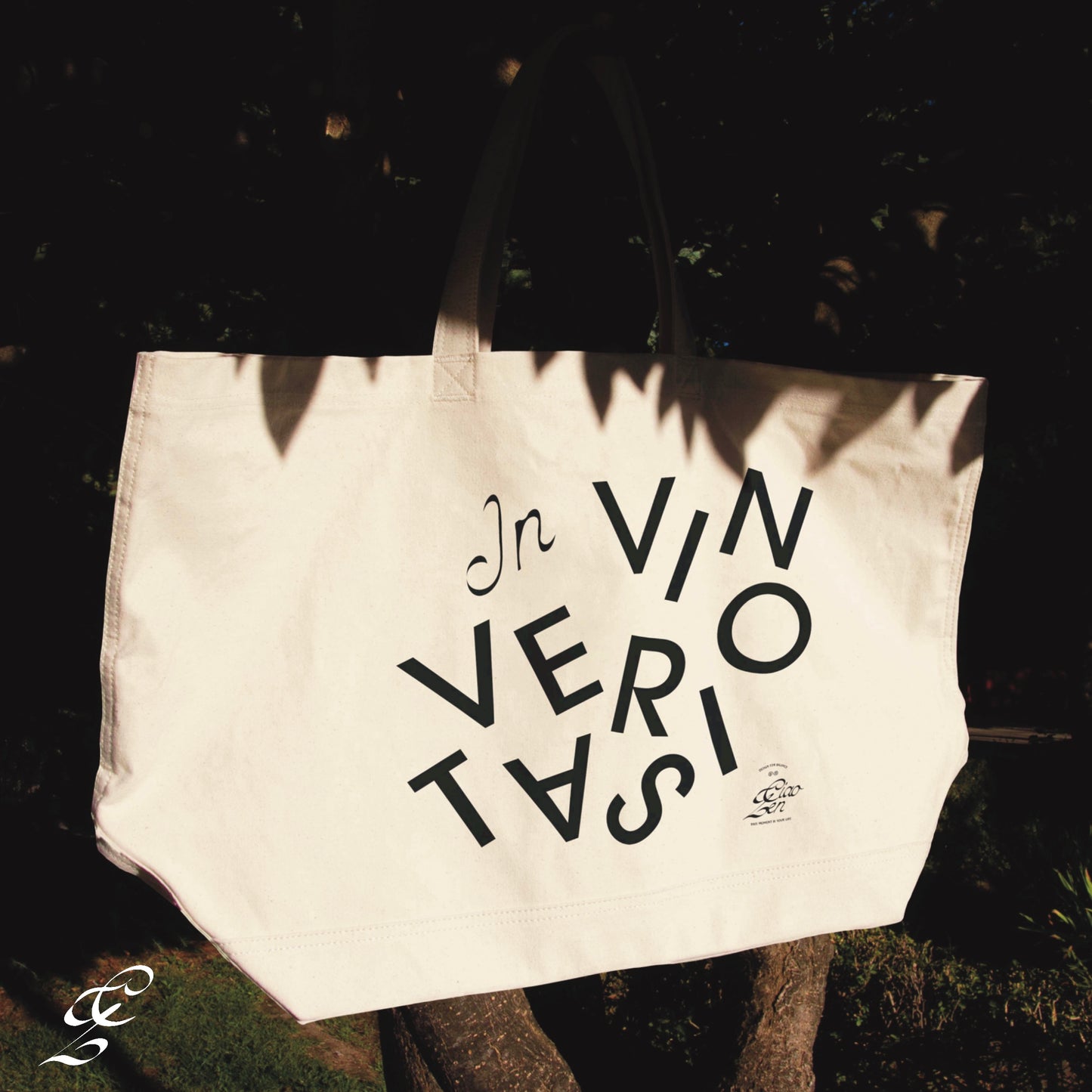 In Vino Veritas Large Natural Organic Tote