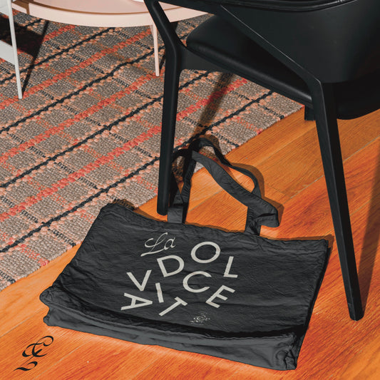 La Dolce Vita Large Black Organic Tote